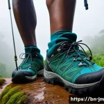 역사적 도보 루트 트레킹을 위한 건강 관리 - A detailed scene of a Bengali trekker preparing for a historic trail walk, wearing high-quality wate...